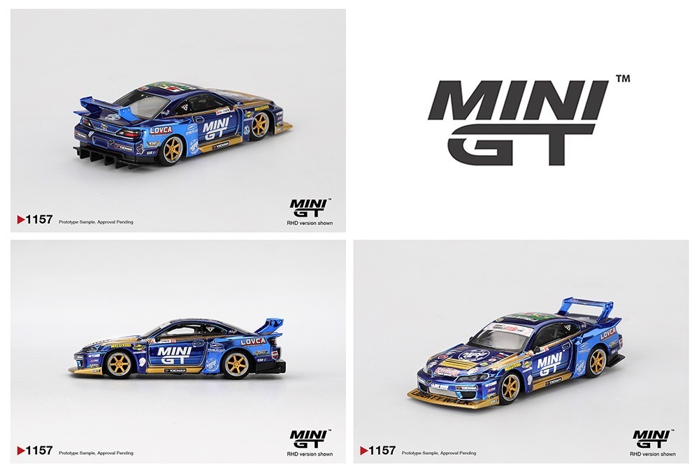 Mini GT 1:64 Nissan LB-Super Silhouette S15 SILVIA #555 Team MINI GT Liberty Walk 2025 Formula Drift – Chrome Blue