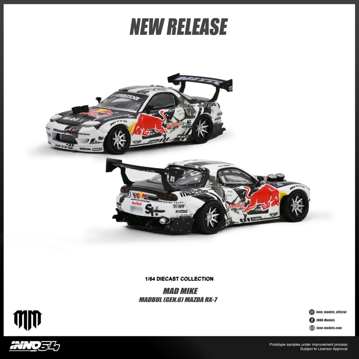 INNO64 1/64 MAZDA RX-7 MAD MIKE "MADBUL Gen6"