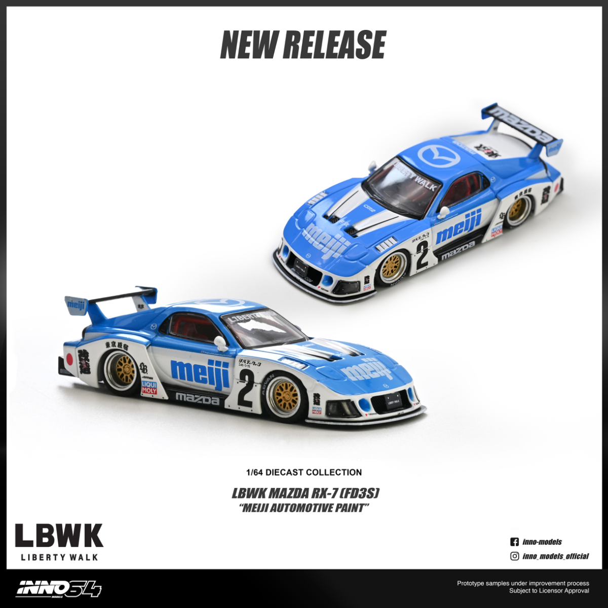 INNO64 1/64 MAZDA RX7 (FD3S) LB-SUPER SILHOUETTE "MEIJI"