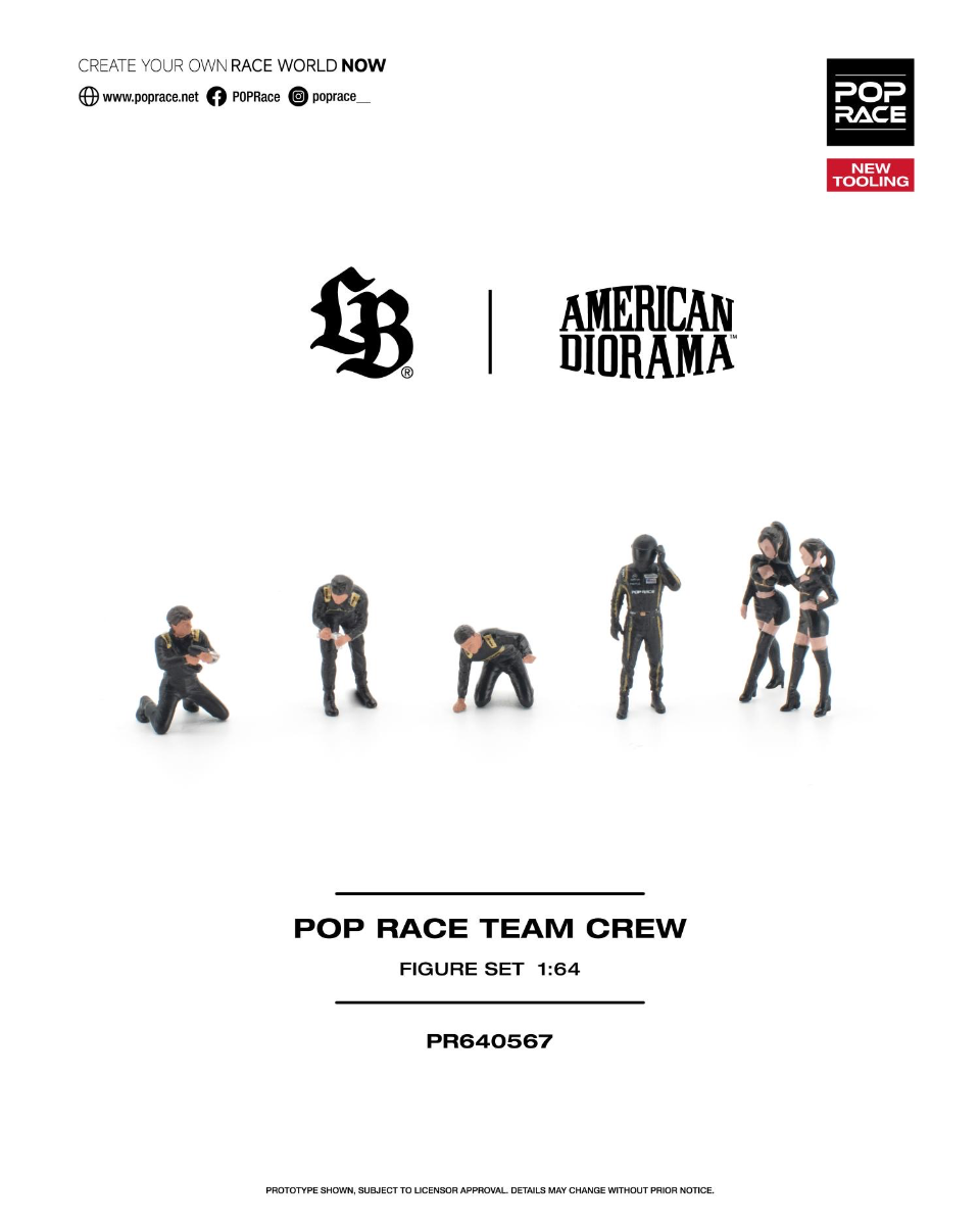 PREORDER POPRACE 1/64 POP RACE TEAM CREW (6 Figures)