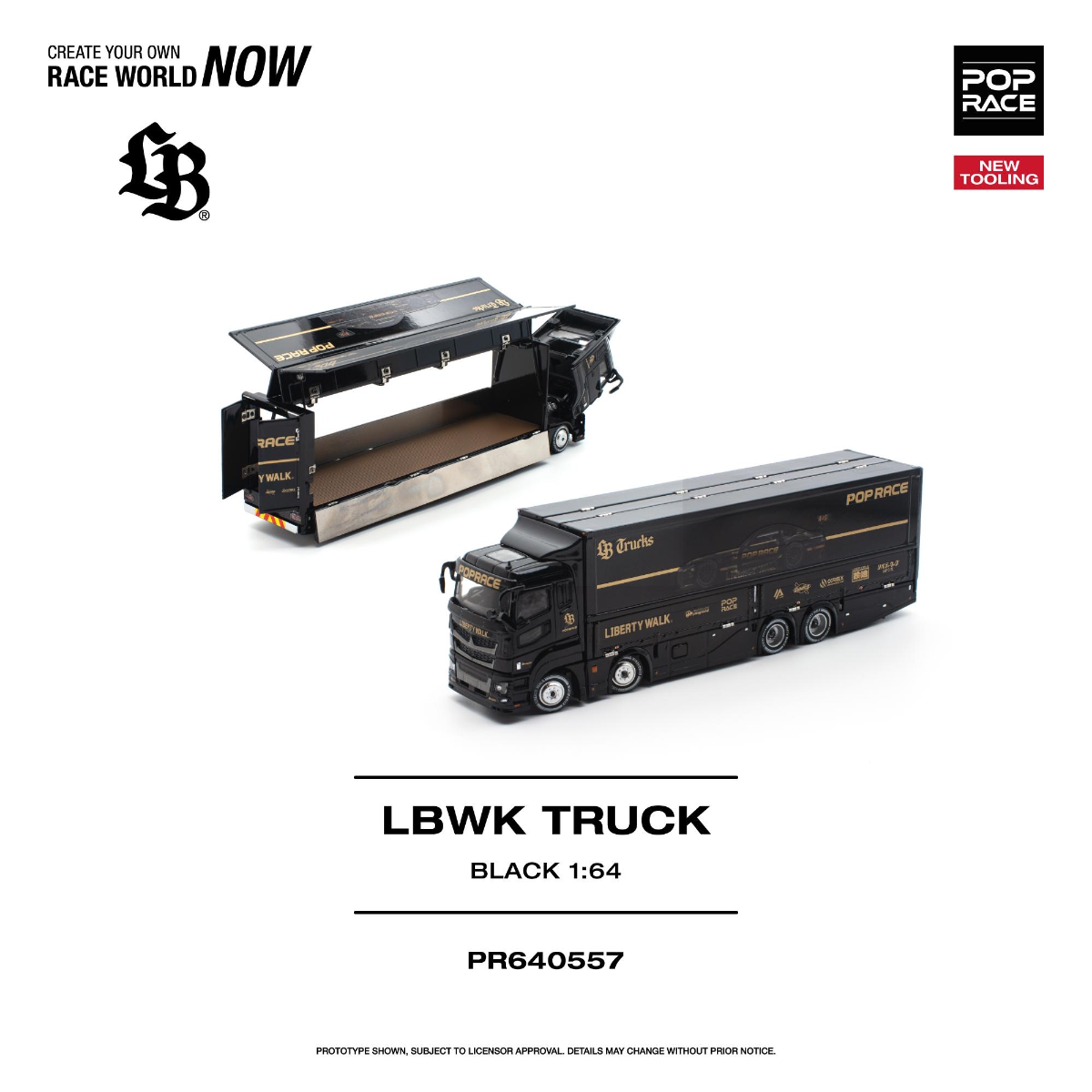 PREORDER POPRACE 1/64 LBWK TRUCK - BLACK