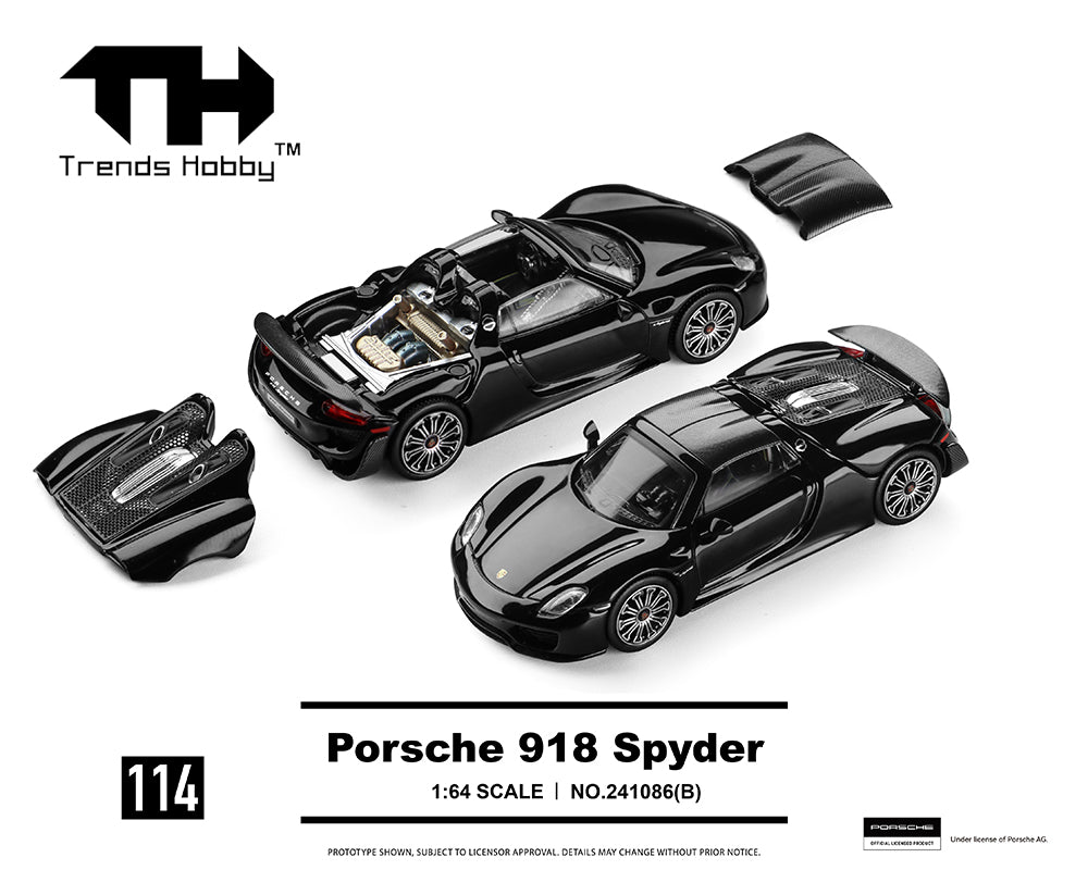 Trends Hobby 1:64 Porsche 918 Spyder – Black – Limited Edition