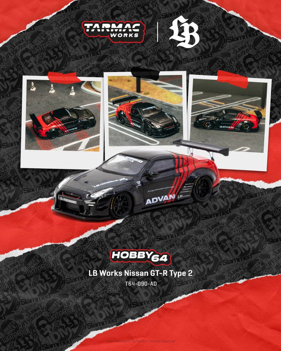 Tarmac Works 1:64 LB Works Nissan GT-R Tipo 2 Advan