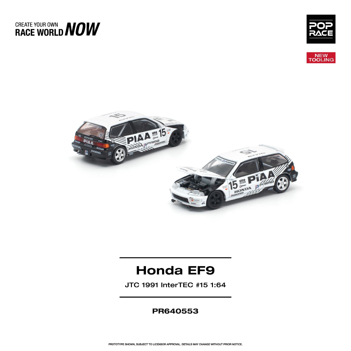 POPRACE 1/64 HONDA CIVIC (EF9) #15 JTC 1991 InterTEC