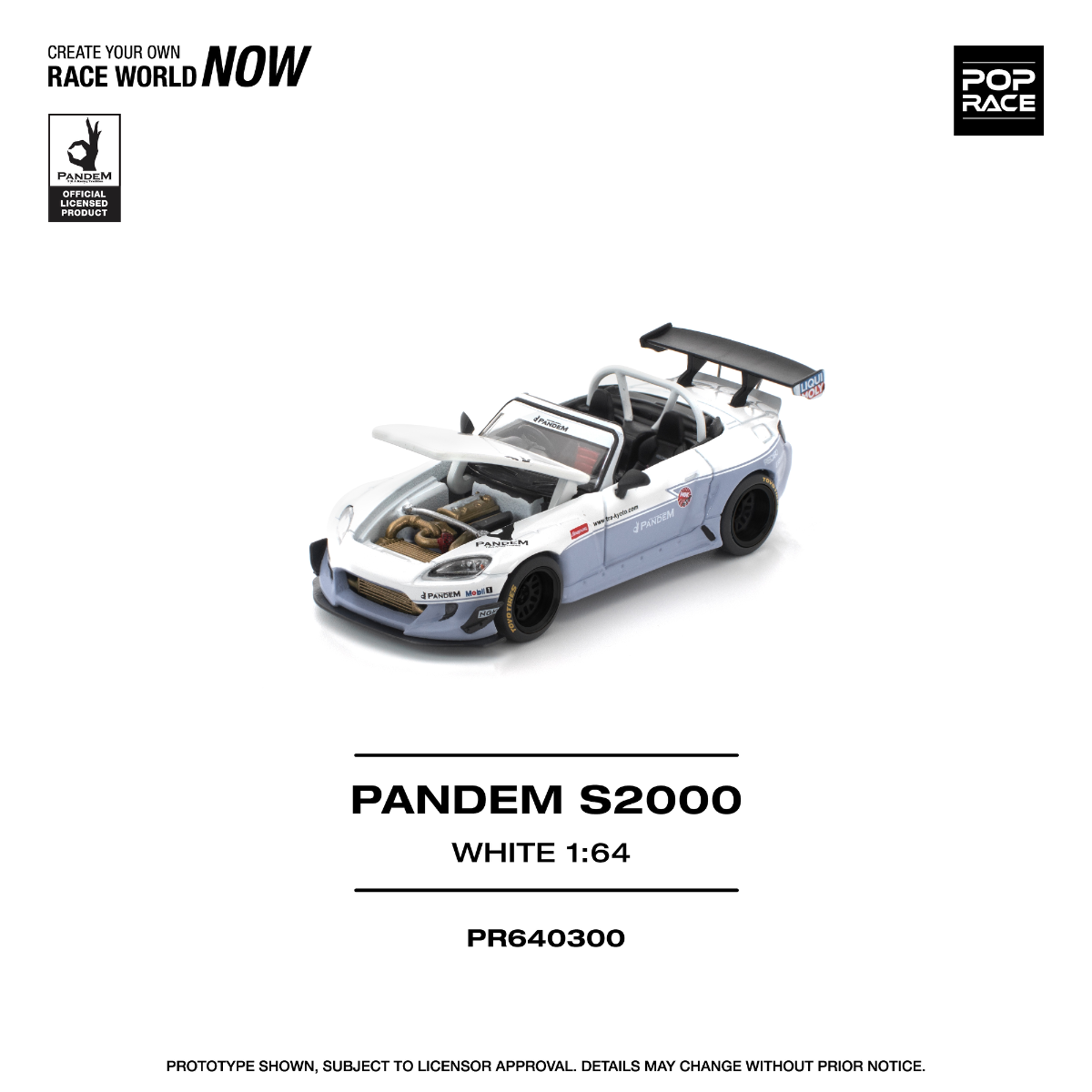 POPRACE 1/64 PANDEM S2000 WHITE