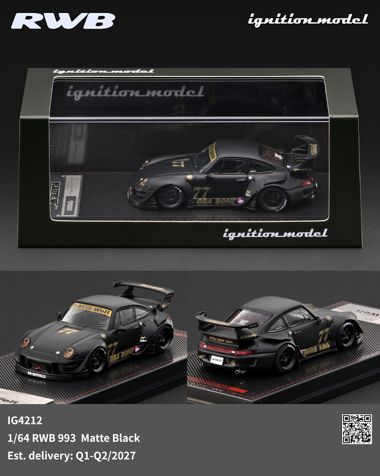Ignition Model 1/64 RWB 993 - MATTE BLACK