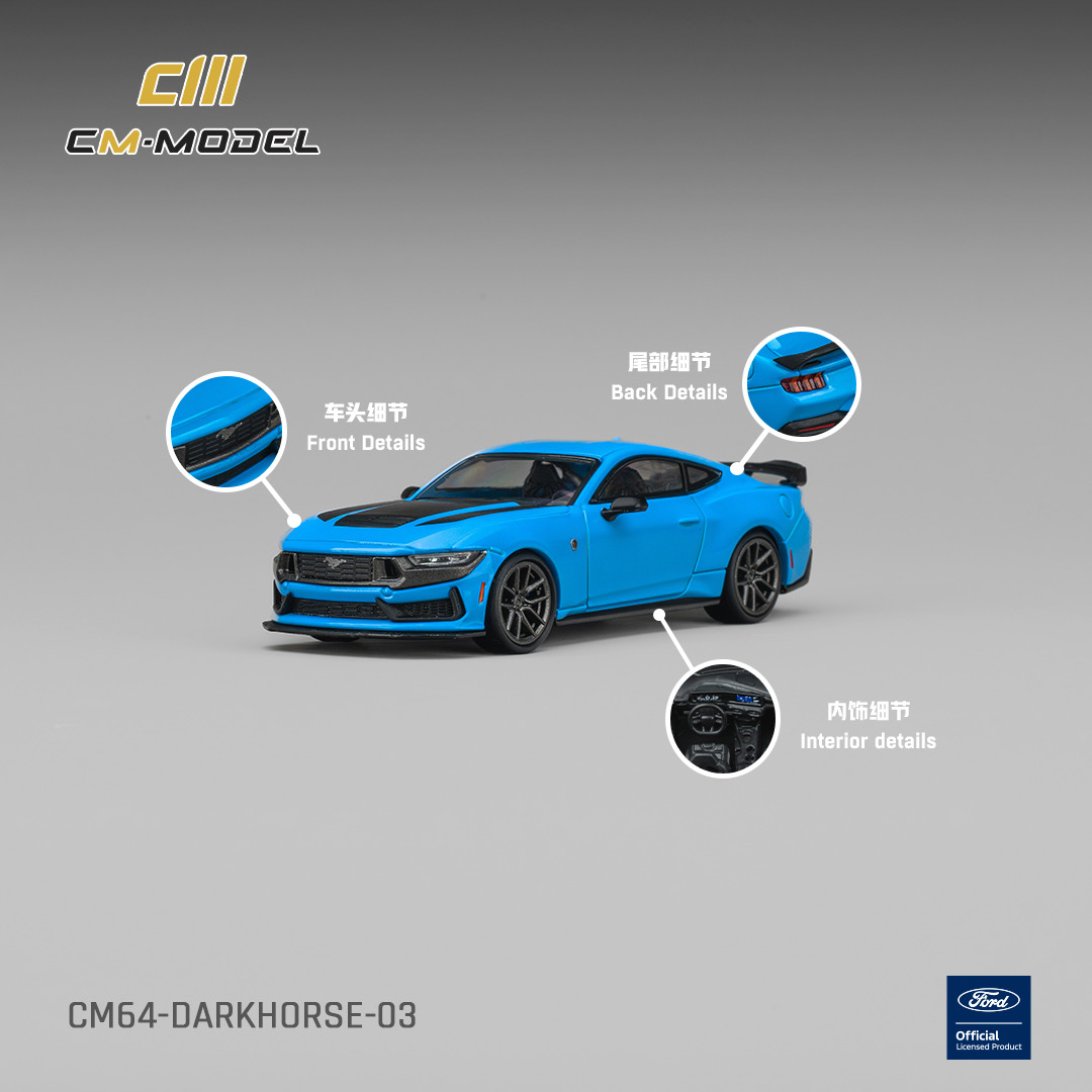 CM MODEL 1/64 Ford Darkhorse Grabber Blue with Black Hood Stripes CM64-Darkhorse-03.