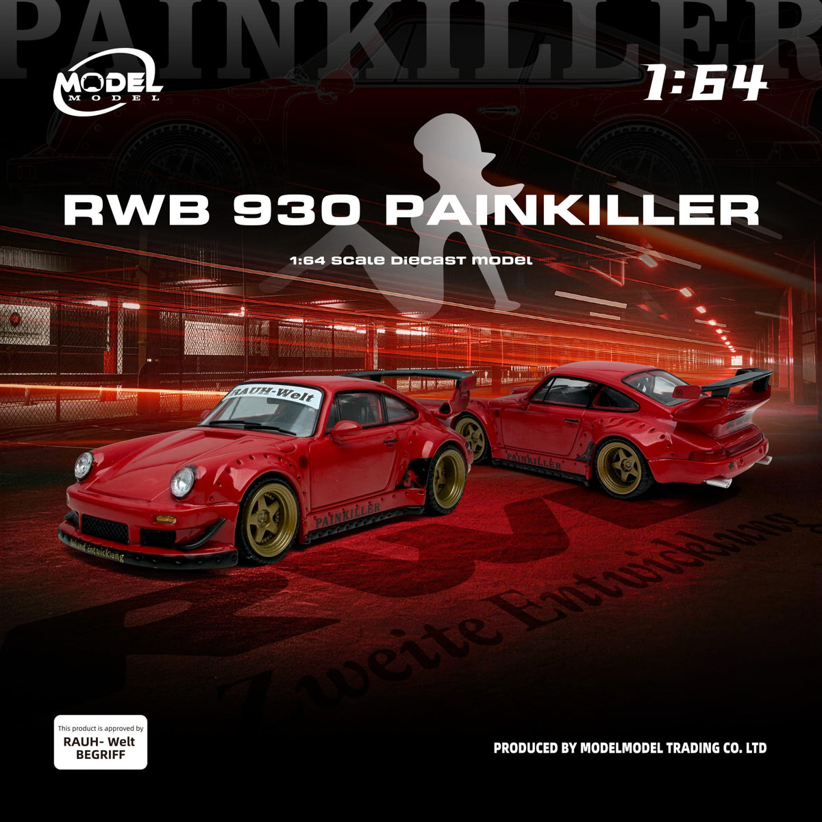 Porsche RWB 930 Painkiller Red - MODELMODEL 1/64 scale