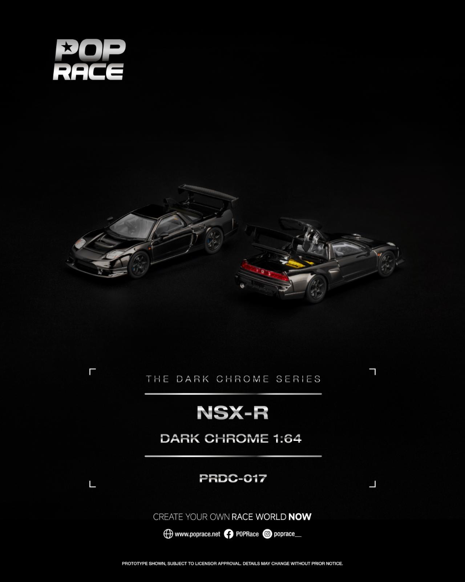 POPRACE 1/64 NSX-R DARK CHROME - PRDC017.