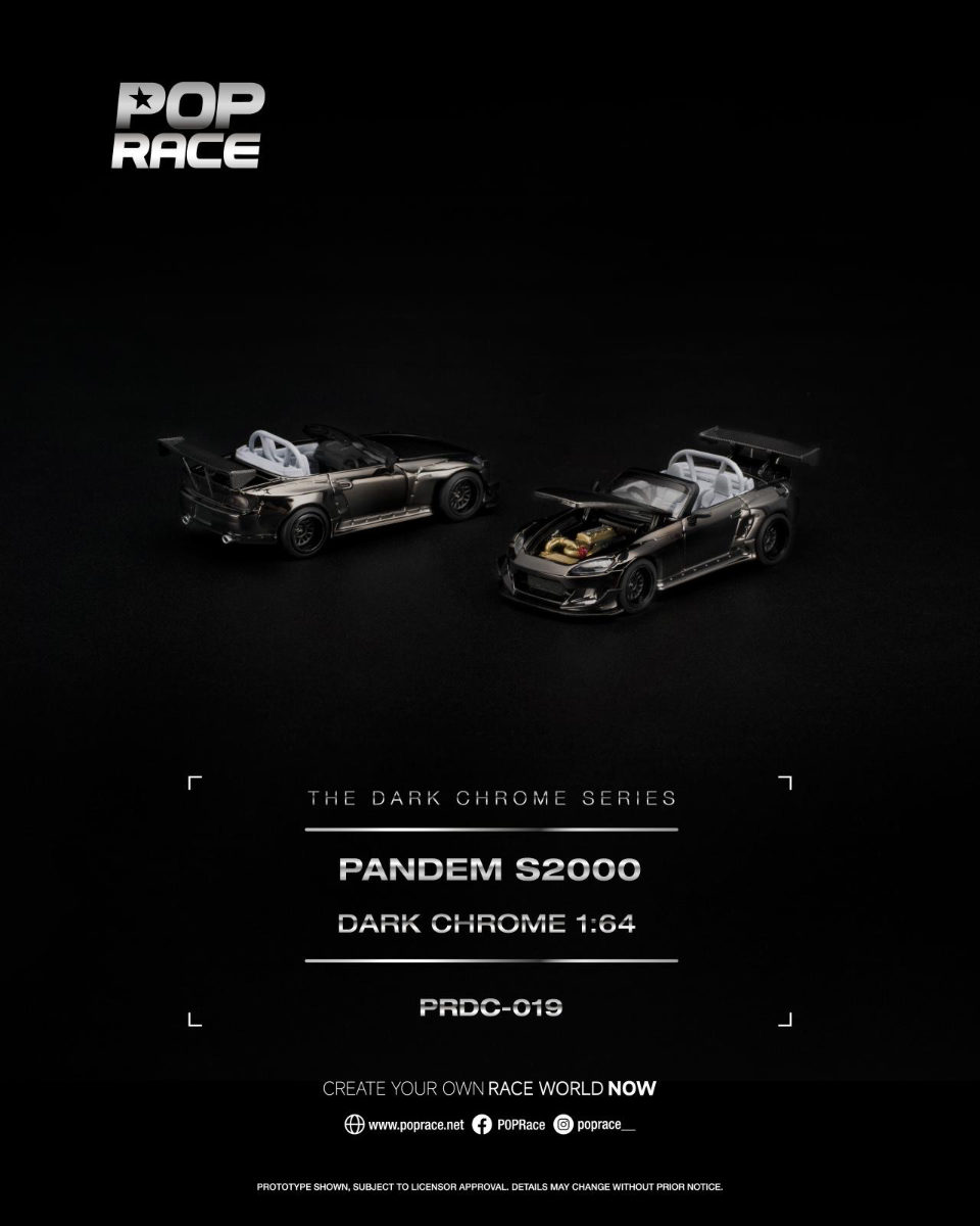 POPRACE 1/64 PANDEM S2000 DARK CHROME - PRDC019.