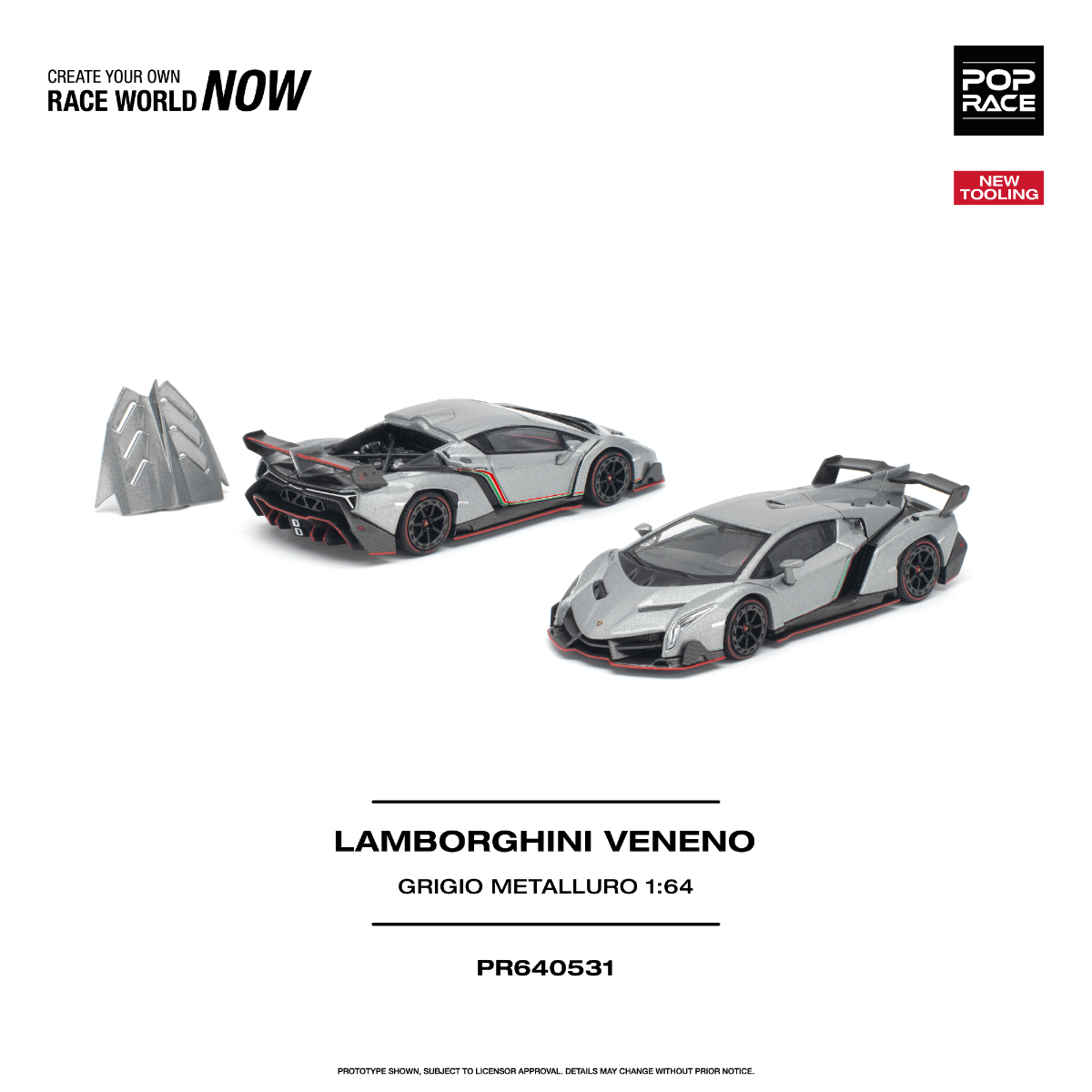 PR640531 LAMBORGHINI VENENO - GRIGIO METALLURO