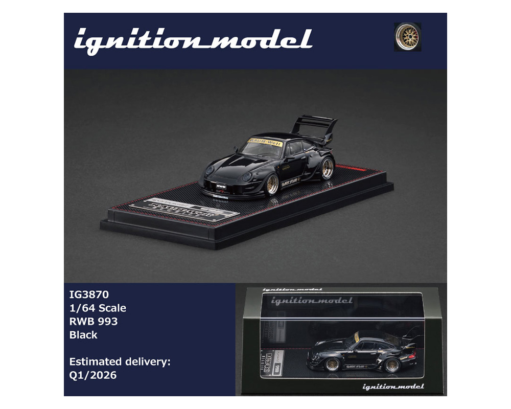 IGNITION MODEL 1:64 PORSCHE RWB 993 BLACK IG3870