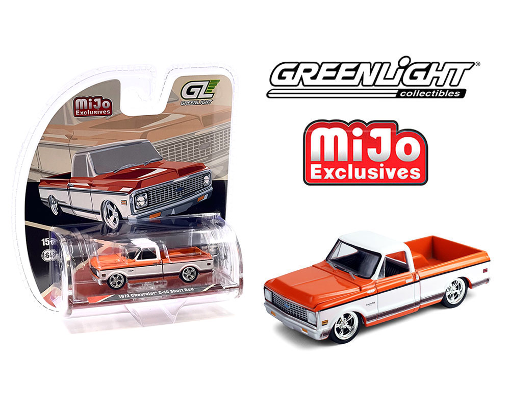 Greenlight 1:64 1972 Chevrolet C-10 Short Bed Custom – Orange