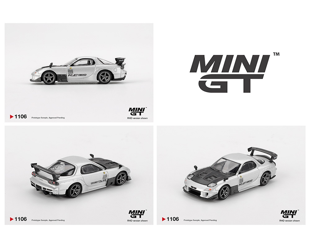 Mini GT 1:64 Mazda RX-7 RE-Amemiya – Plata Metálico