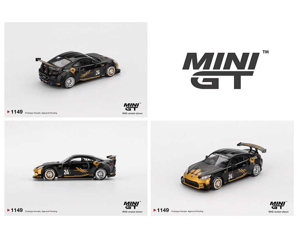 MGT01149-BL Mini GT 1:64 Toyota GR86 LB★Nation – Black/Gold