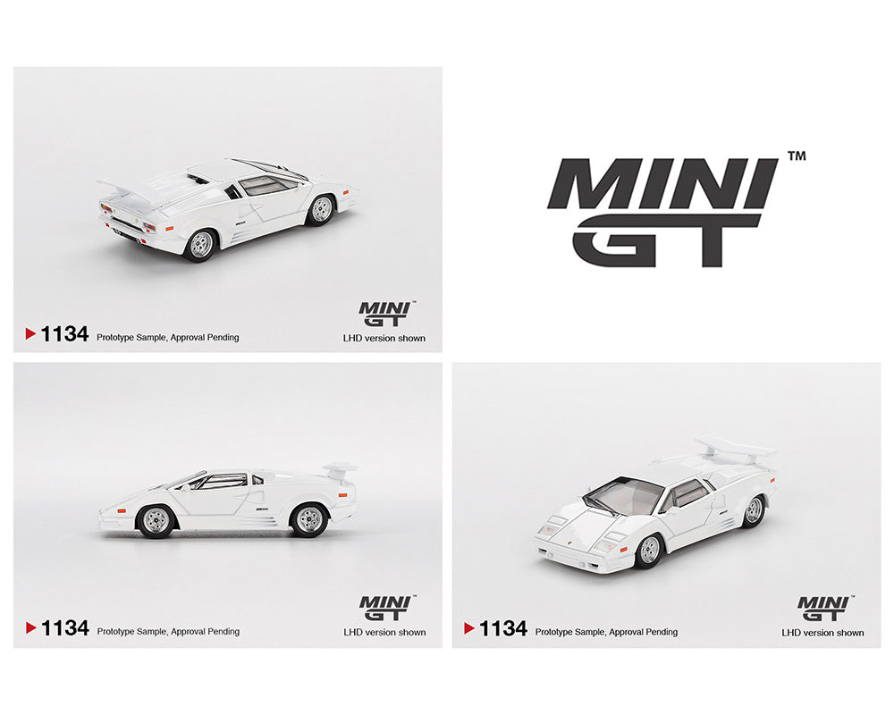 Mini GT 1:64 Lamborghini Countach 25.º Aniversario – Blanco – Edición Limitada